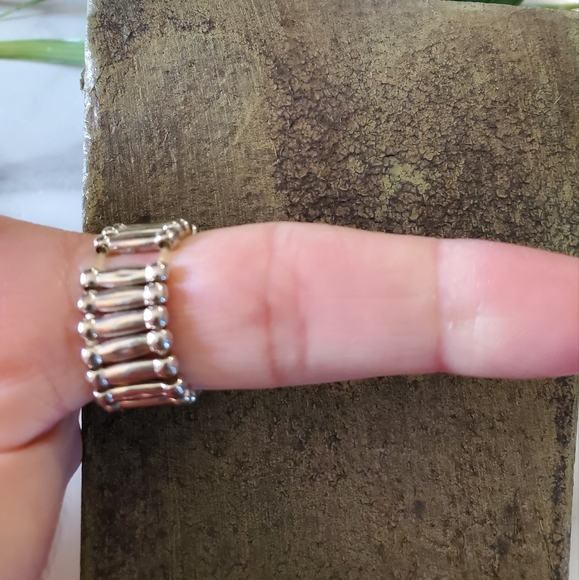 Antique Silver Tone Adjustable Band Round Ring 💥3 for $24💥 - Picture 10 of 15